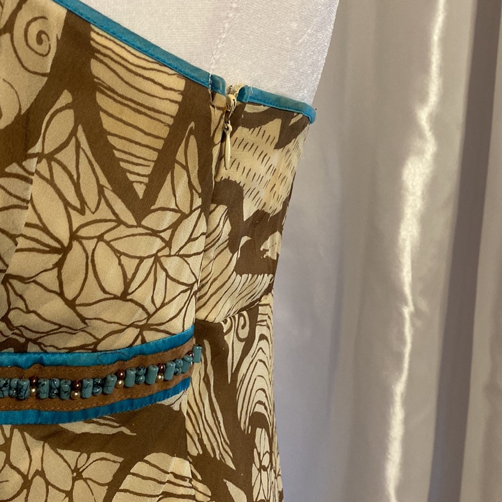 Tropical Strapless Silk Dress - Picture 4 of 14